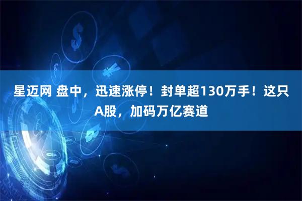 星迈网 盘中，迅速涨停！封单超130万手！这只A股，加码万亿赛道